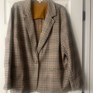 JJill Plaid One Button Blazer Size XL Wore one time Excellent condition